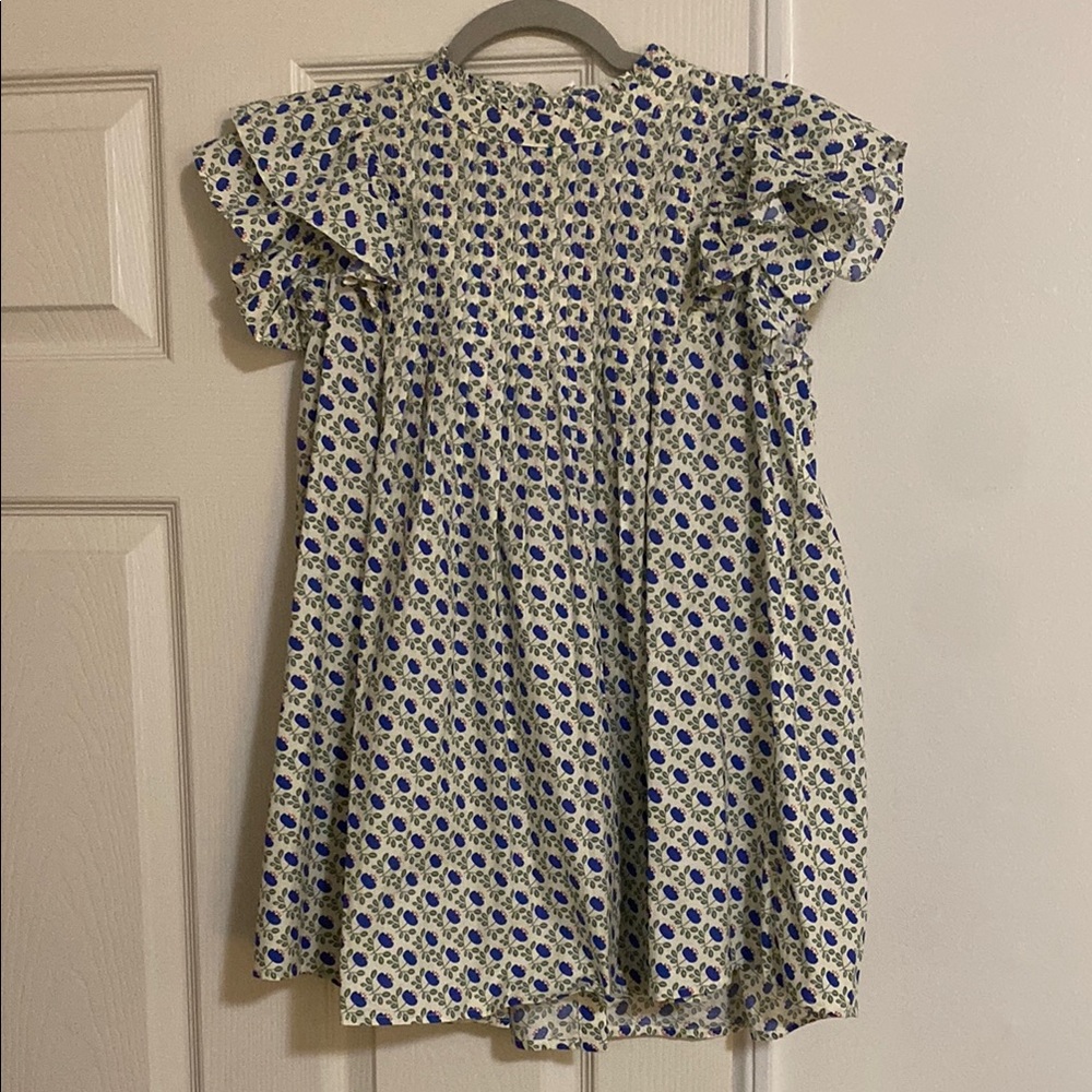 Floral Blue and White Blouse